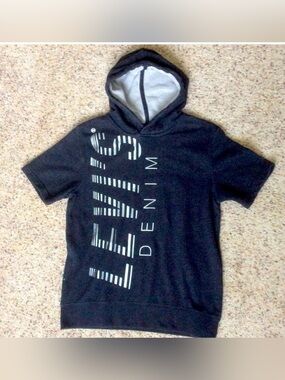 Levi’s Reflective Logo Denim Youth Hoodie Sweatshirt Sz L